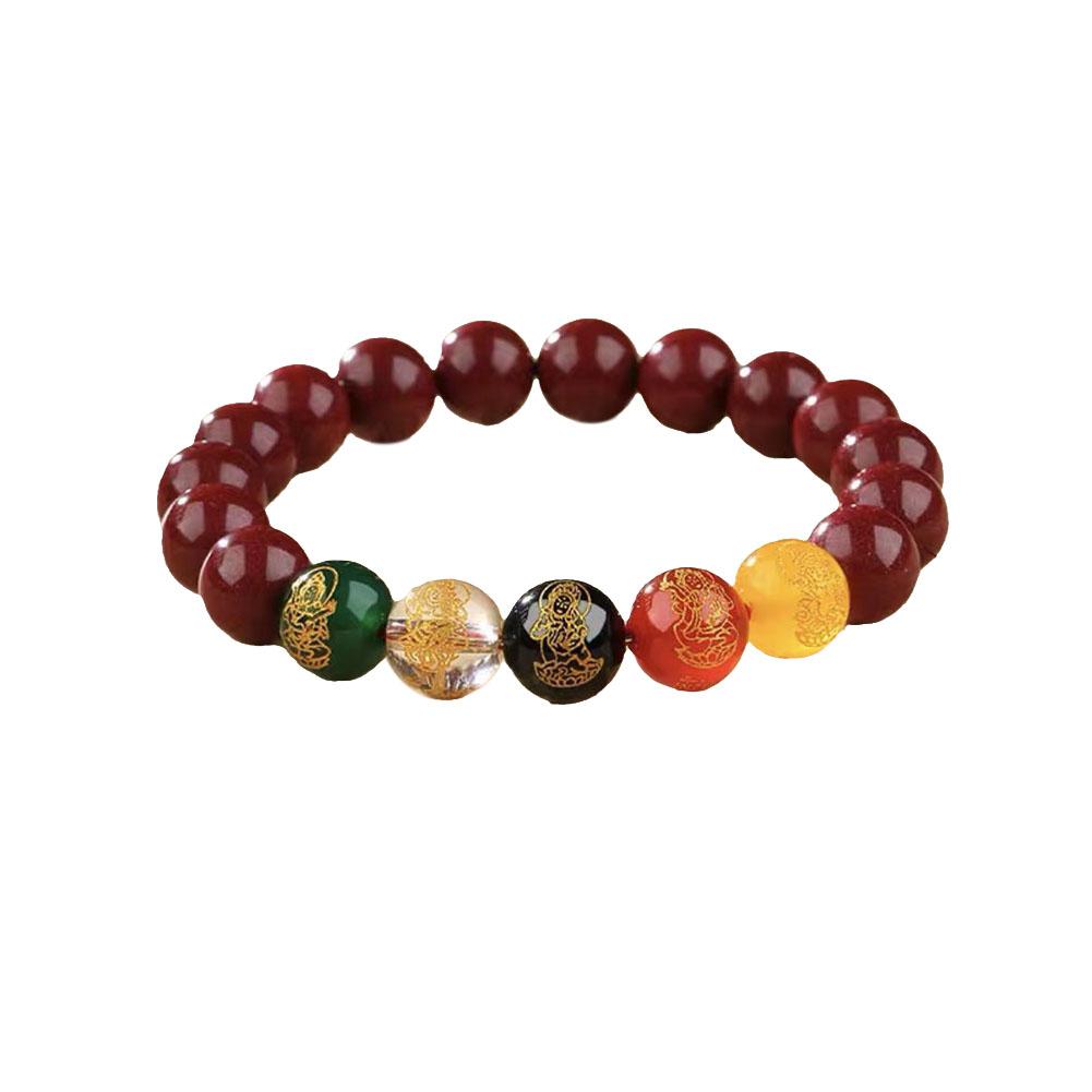 thumbnail image 5 of SGACAI Pulsera energética con amuleto de la suerte y la fortuna para hombre y mujer con cuentas redondas de cinabrio rojo^, 5 of 7