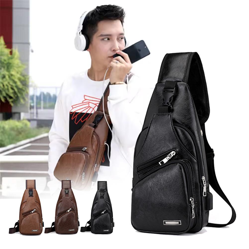thumbnail image 2 of SGACAI Bolso bandolera de cuero para mujeres, hombres y adultos, bolso bandolera, bolso de pecho, mochila bandolera, 2 of 7