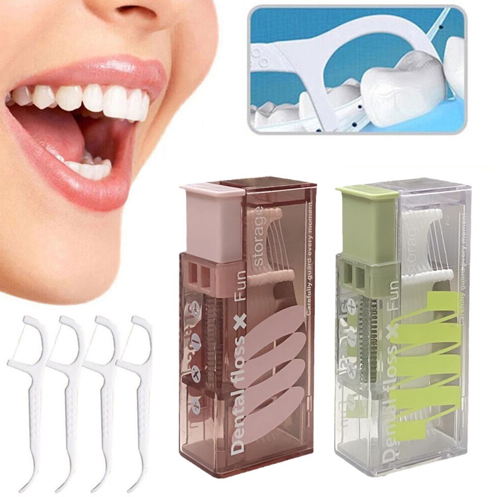 thumbnail image 3 of Wartleves Dispensador de hilo dental portátil con 10 palillos de hilo dental para almacenar hilo dental✨j, 3 of 7