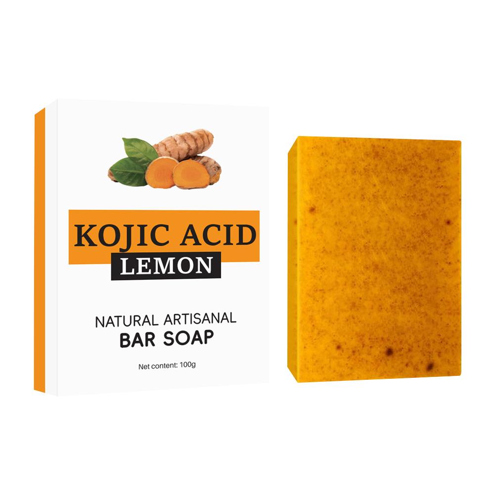 thumbnail image 5 of SGACAI 1x Jabón de cúrcuma, jengibre, limón y ácido kójico para blanquear la piel, manchas oscuras y acné, 100 g, 5 of 7