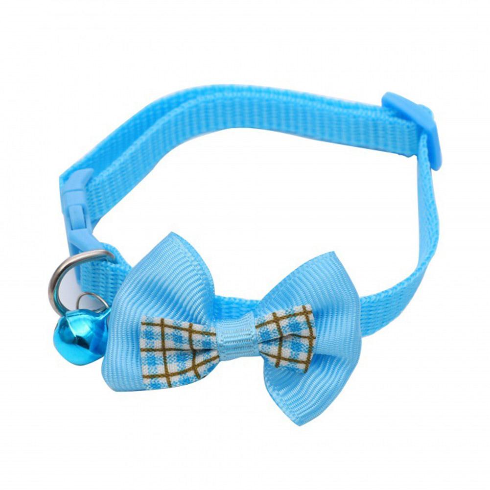 thumbnail image 4 of Wartleves Collar ajustable para perro y gato con lazo a cuadros y cascabel, 4 of 7