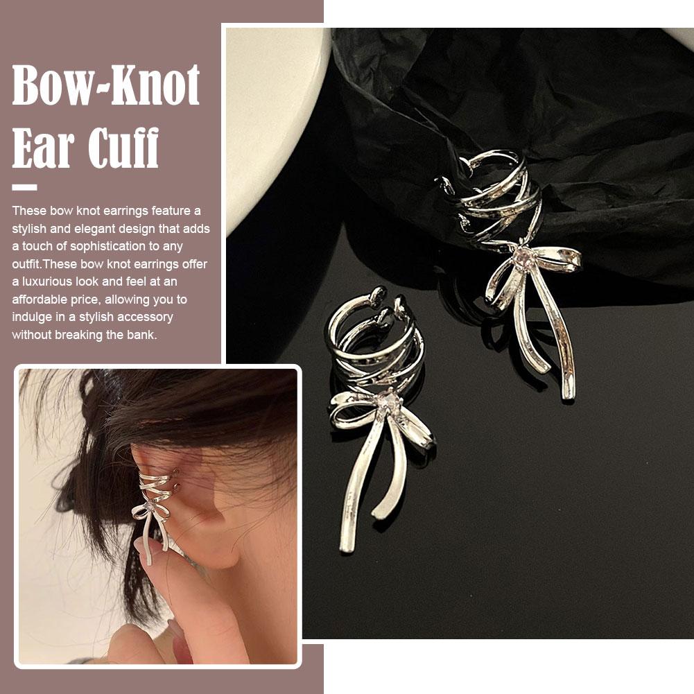 thumbnail image 4 of Wartleves Pendientes con borlas y clip para el cartílago, con cadena y lazo, 4 of 7