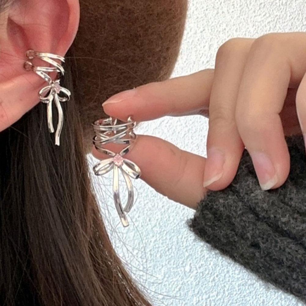 thumbnail image 3 of Wartleves Pendientes con borlas y clip para el cartílago, con cadena y lazo, 3 of 7
