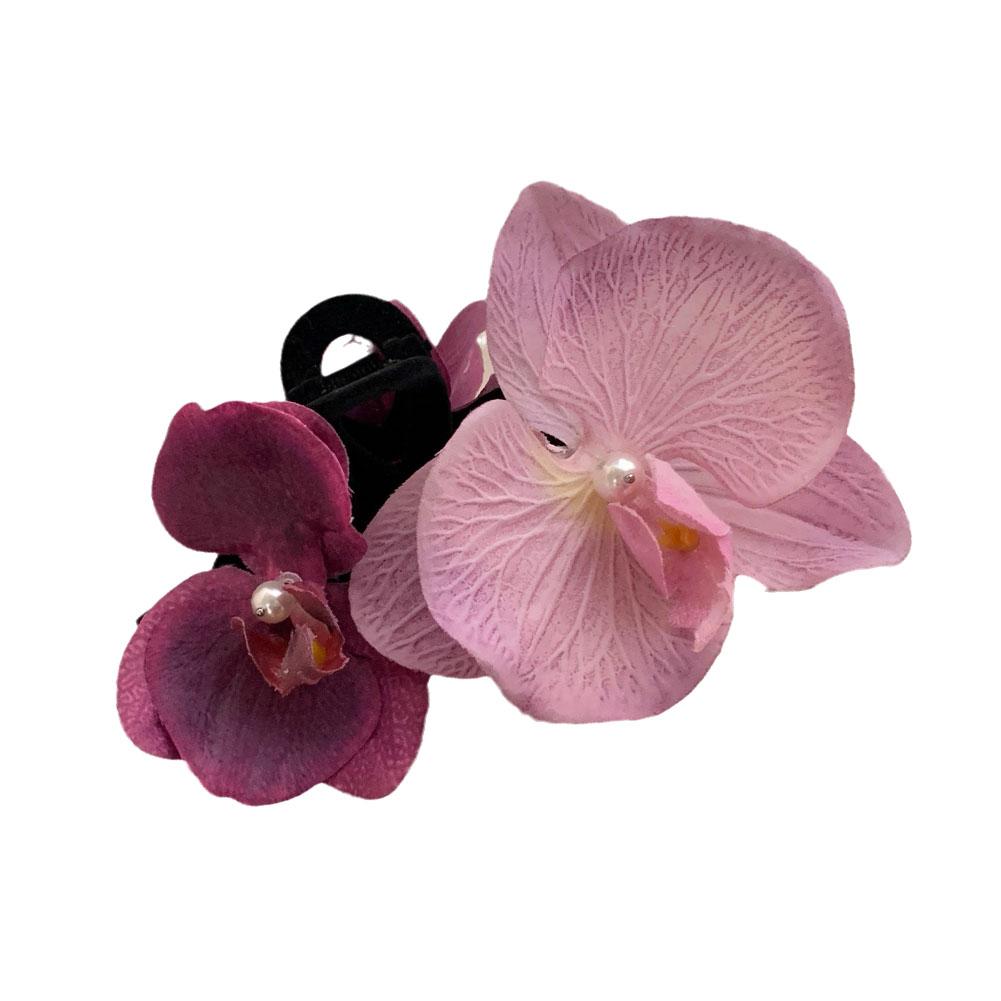 thumbnail image 5 of SGACAI Pinzas para el pelo con flores de phalaenopsis, tocados de moda, horquillas florales retro para el pelo J9K гσ, 5 of 7