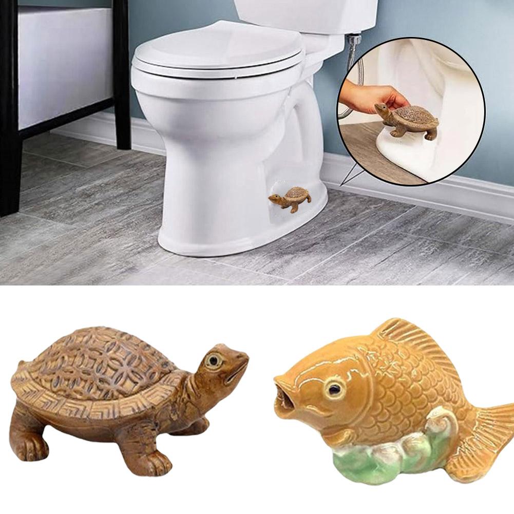 thumbnail image 2 of Wartleves 1 pieza de tapas decorativas para tornillos de piso de inodoro con forma de tortuga o pez de cerámica, 2 of 7