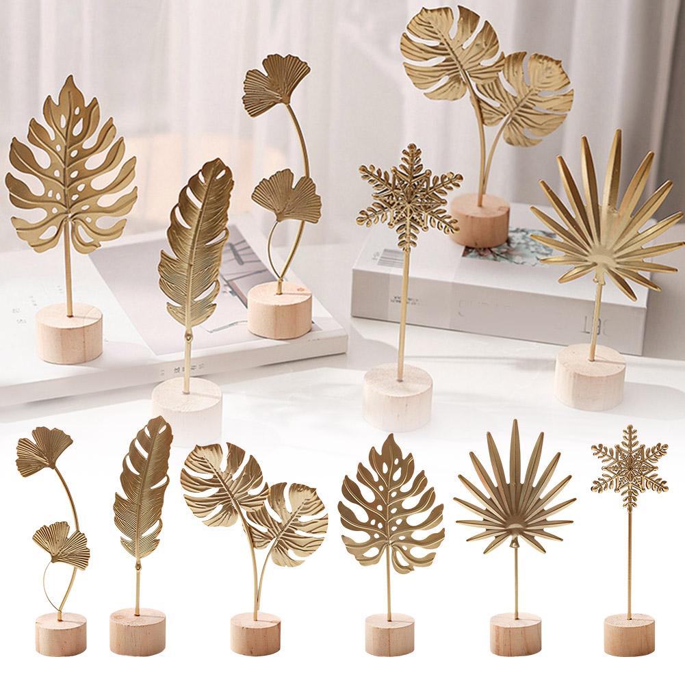 thumbnail image 2 of Ruifaya Estatua de hoja de ginkgo, adornos de metal, escultura de hoja de oro, decoración para el hogar, tamaño mediano, 2 of 7