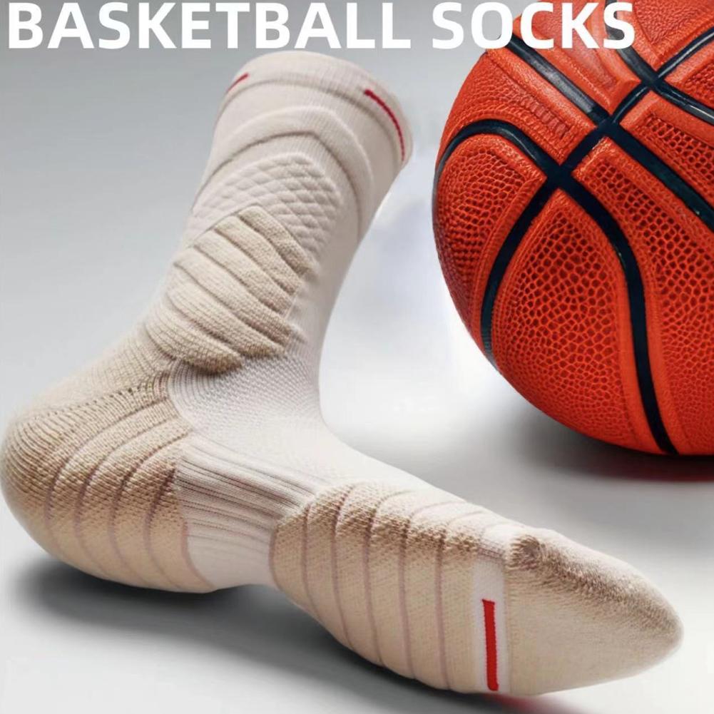 thumbnail image 3 of Wartleves Calcetines de baloncesto para hombre, antideslizantes, con parte inferior de toalla, deportivos, L7W4, profesionales, secos, C5 XN, 3 of 7
