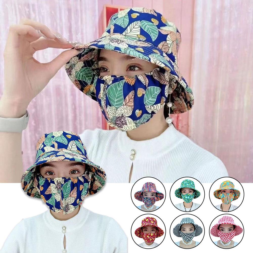thumbnail image 5 of Wartleves Sombrero para el sol con flores para trabajar al aire libre, sombrero protector solar, con protección facial rápida, 5 of 7