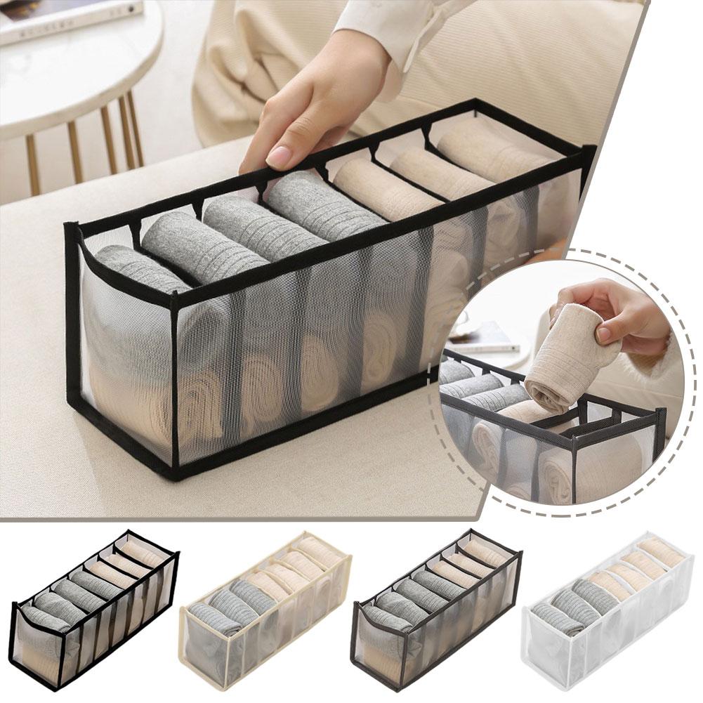 thumbnail image 2 of Ruifaya Organizador de almacenamiento plegable de 7 rejillas para ropa interior, sujetadores, calcetines, Ba/s Tidy E7J7 е., 2 of 7