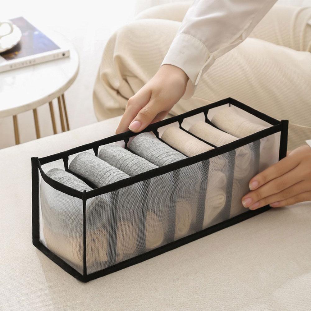 thumbnail image 3 of Ruifaya Organizador de almacenamiento plegable de 7 rejillas para ropa interior, sujetadores, calcetines, Ba/s Tidy E7J7 е., 3 of 7