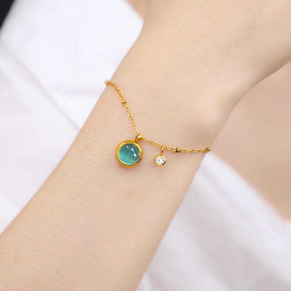thumbnail image 5 of SGACAI Pulsera de ojo de gato de la suerte para mujer, pulsera multifuncional de acero de titanio, rápida, 5 of 7