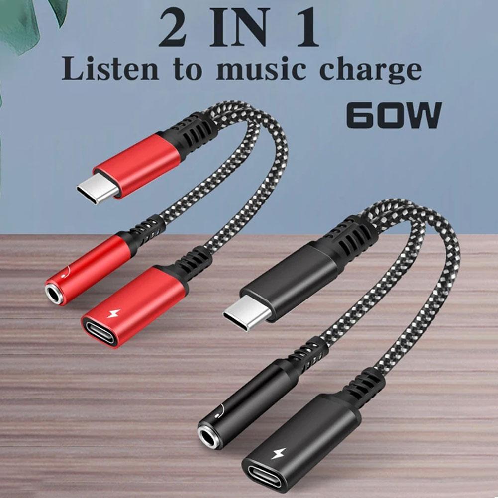 thumbnail image 4 of Ruifaya Adaptador divisor USB tipo C de 3,5 mm para auriculares 2 en 1 a dos USB C para auriculares, 4 of 7