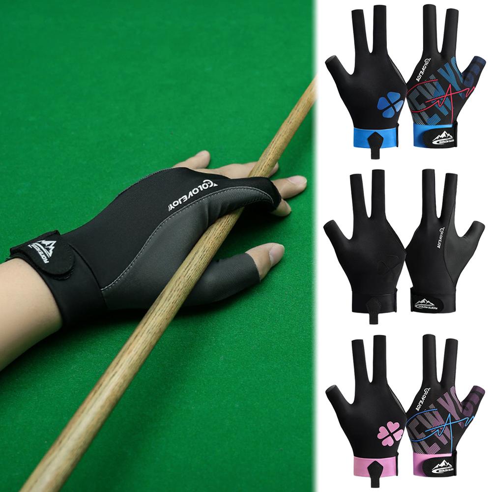 thumbnail image 3 of SGACAI Guantes de billar con dedos abiertos y adhesivo ajustable de poliéster para billar y billar, 3 of 7