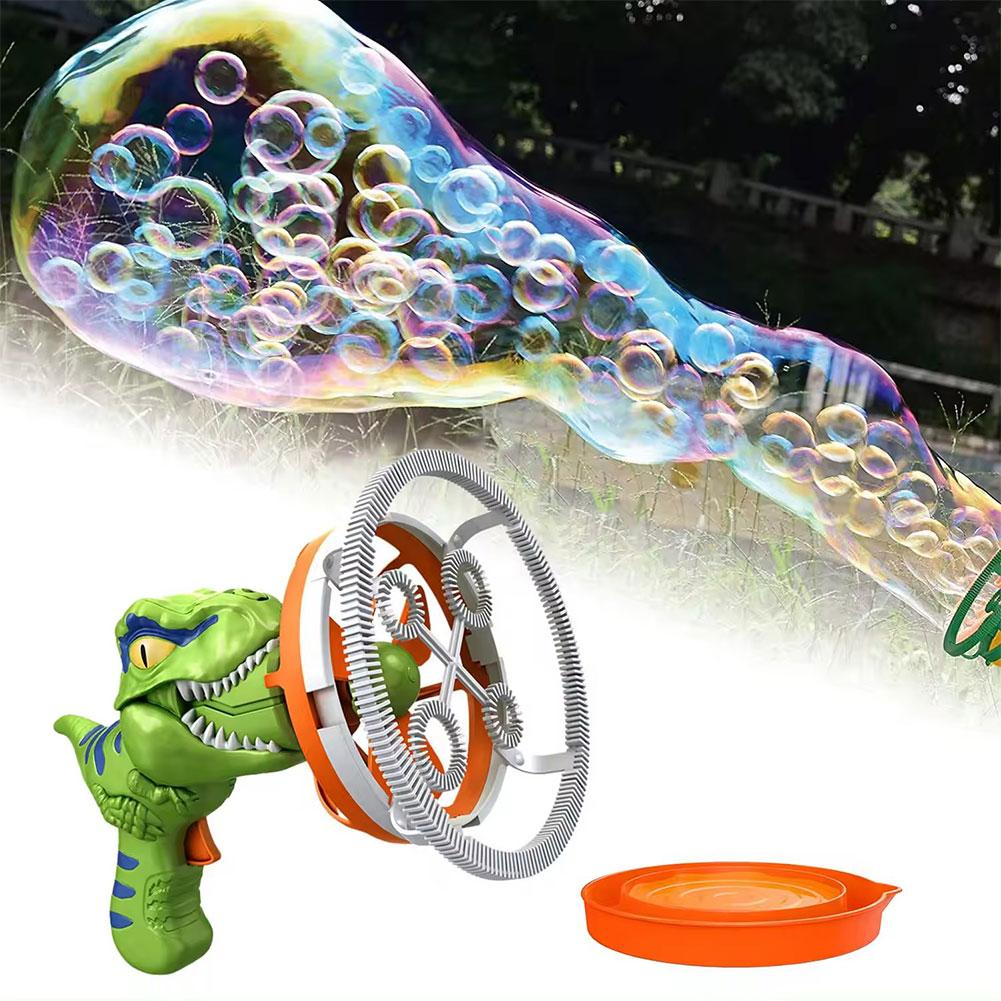 thumbnail image 3 of Wartleves Pistola de burbujas con forma de dinosaurio, máquina sopladora de burbujas, juguete para niños divertido B1W3 D2H3, 3 of 7