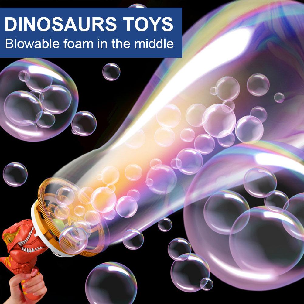 thumbnail image 4 of Wartleves Pistola de burbujas con forma de dinosaurio, máquina sopladora de burbujas, juguete para niños divertido B1W3 D2H3, 4 of 7