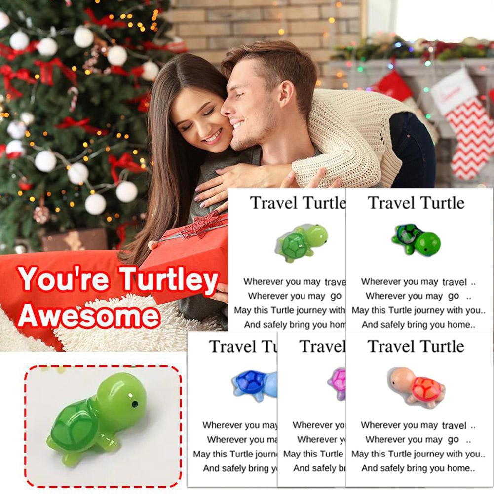 thumbnail image 2 of Ruifaya Mini tortuga de bolsillo para abrazar, regalo inspirador de tortuga de viaje con tarjeta, tortuga de viaje hecha a mano con apoyo emocional, tarjetas de agradecimiento, tarjeta de felicitaci, 2 of 7
