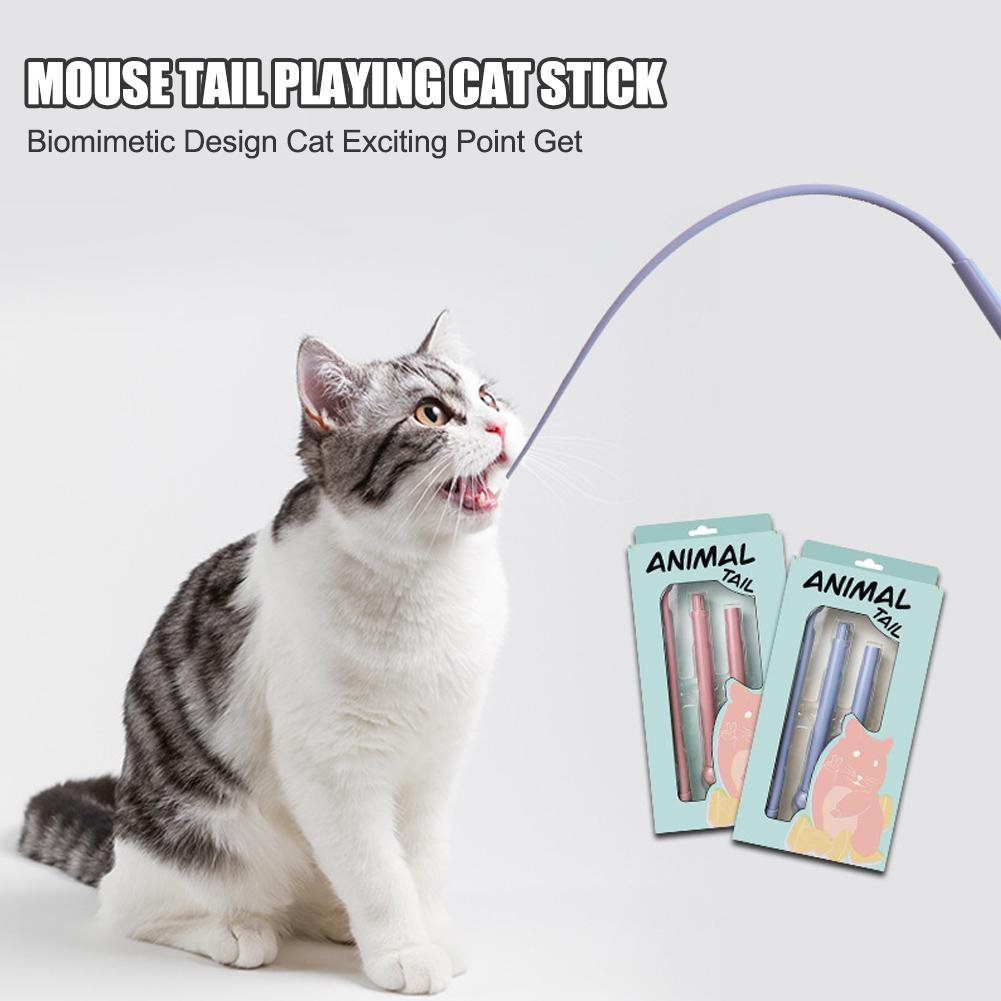 thumbnail image 5 of SGACAI Juguete para gato con cola de ratón simulada, divertido juguete para gato, cola de silicona larga para mascotas P4 βω, 5 of 7