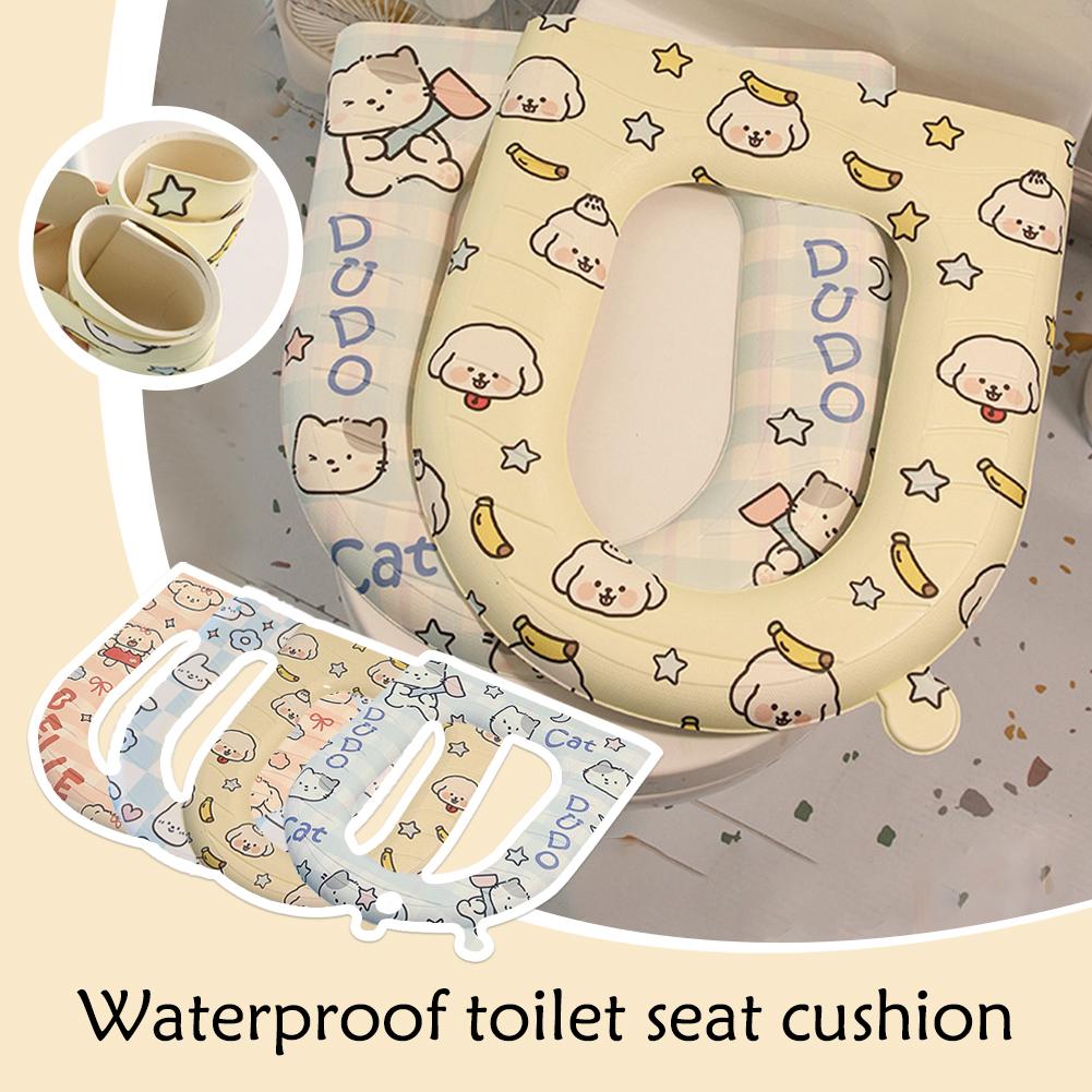 thumbnail image 3 of Ruifaya Cojín de asiento de inodoro impermeable, suave, cómodo, universal, para uso doméstico, 3 of 7