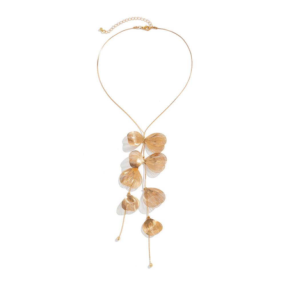 thumbnail image 4 of Ruifaya Gargantilla retro con borlas y hojas de ginkgo biloba, estilo tendencia, P4B2, 4 of 7