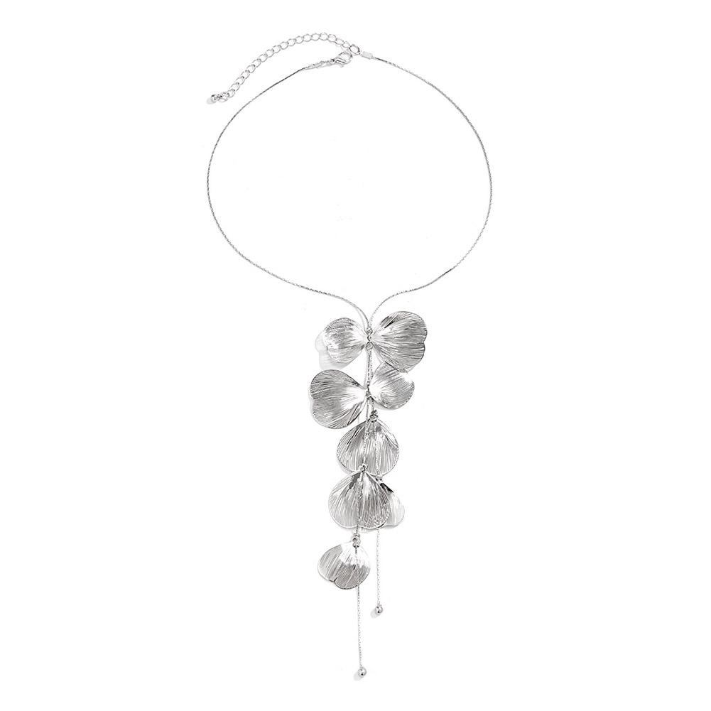 thumbnail image 5 of Ruifaya Gargantilla retro con borlas y hojas de ginkgo biloba, estilo tendencia, P4B2, 5 of 7