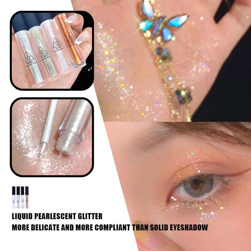 thumbnail image 3 of Wartleves Sombra de ojos líquida con purpurina, blanqueadora de ojos con brillo perlado natural ≥ Sombra de ojos, 3 of 7