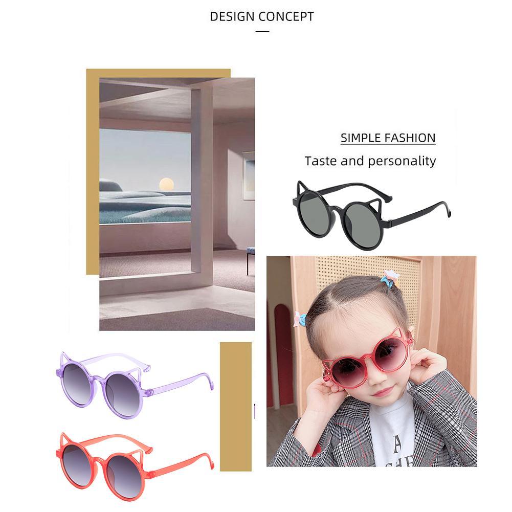 thumbnail image 3 of Wartleves Gafas de sol para niños Gafas de sol con orejas de gato Gafas para niños Gafas para niñas y niños, 3 of 7