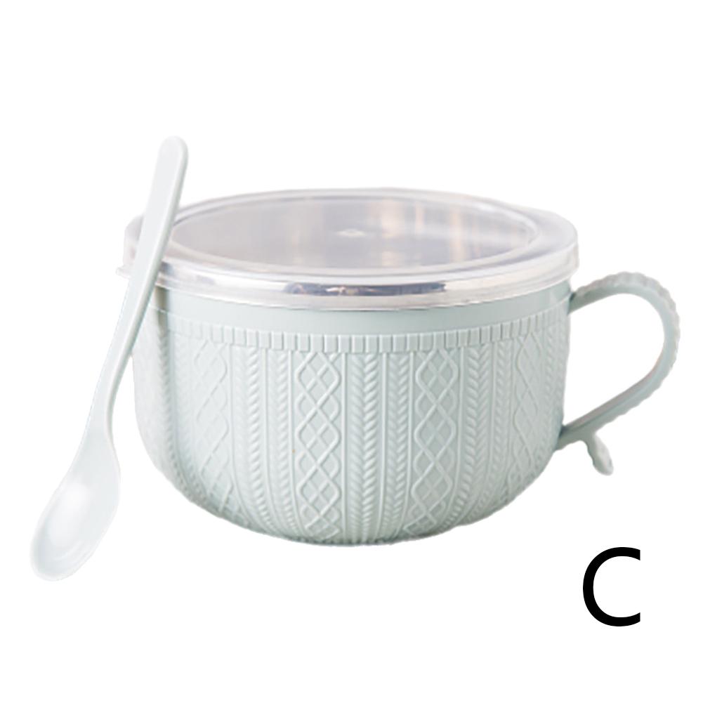thumbnail image 5 of Wartleves Cuenco de acero inoxidable para fideos instantáneos Cuenco para arroz Sopa 9CJ6 D4L9 Tapa con asa✨\ EE. UU., 5 of 7