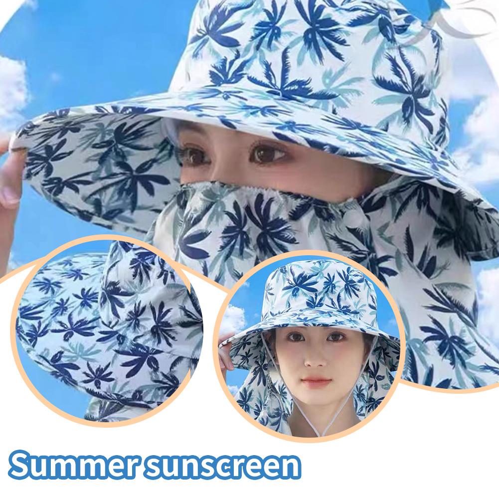 thumbnail image 3 of Ruifaya Sombrero de ala ancha grande para mujer, con solapa para el cuello, protector solar para exteriores, anti-UV para verano, 3 of 7