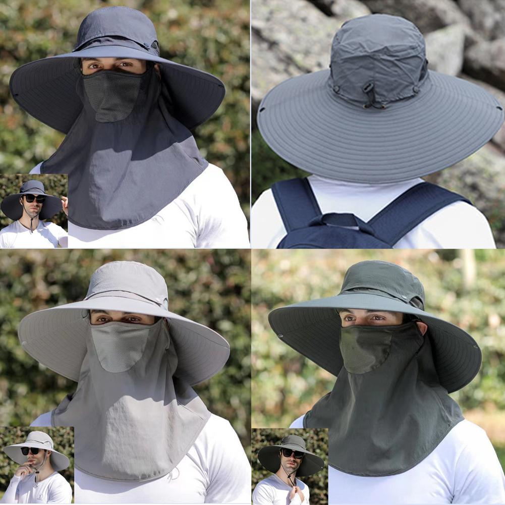thumbnail image 2 of SGACAI Sombrero de pesca con protección solar desmontable y velo para hombre, máscara de verano, τ< жи XN, 2 of 7