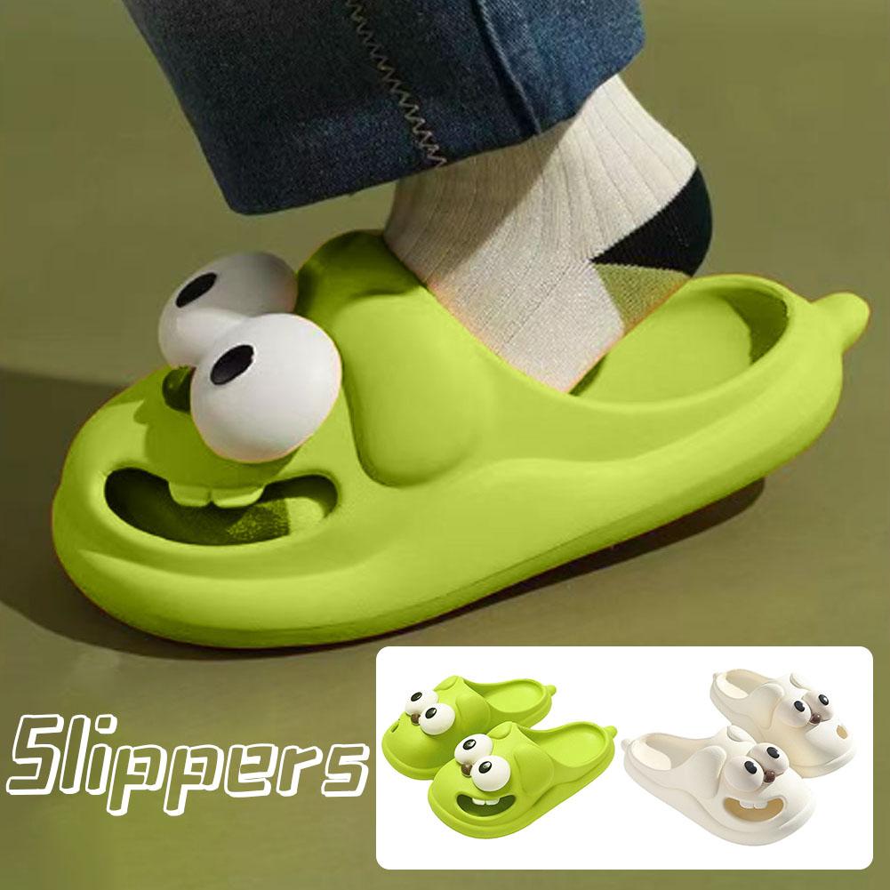 thumbnail image 3 of Wartleves Pantuflas con forma de perro con ojos grandes en 3D y dibujos animados, suaves, con almohadas, sandalias de ducha, zapatos de Australia, 3 of 7