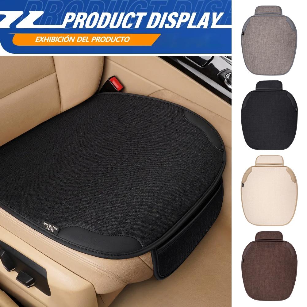 thumbnail image 2 of Ruifaya Funda de asiento de lino transpirable para coche, cojín protector delantero para las cuatro estaciones, 2 of 7