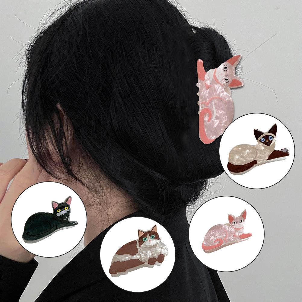 thumbnail image 3 of SGACAI Lote de 9 pinzas para el pelo con diseño de gato, gatito de la suerte, estilo hipster, estilo femenino, 3 of 7