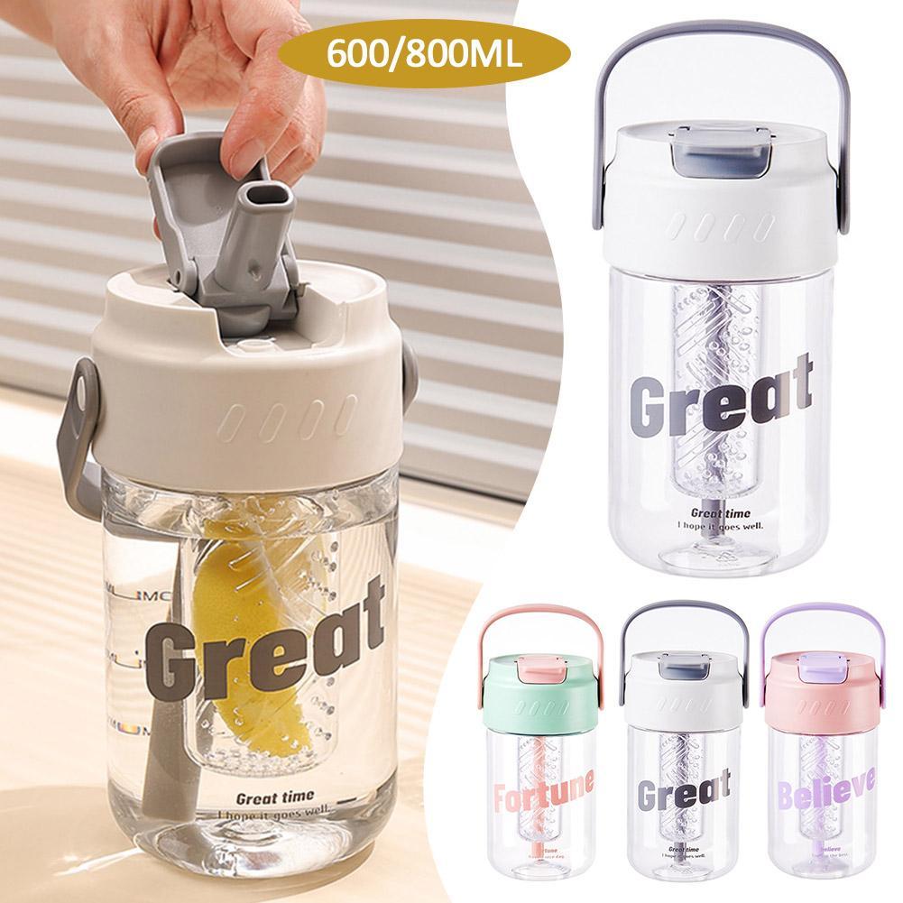 thumbnail image 3 of Wartleves Taza de agua de 600 ml, creativa, para una sola bebida, portátil, nueva P5, 3 of 7