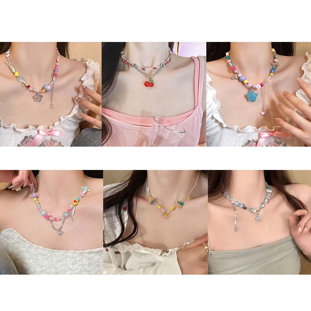 thumbnail image 3 of Ruifaya Collar con colgante de cadena de clavícula de color caramelo y joyería colorida✨y I2, 3 of 7