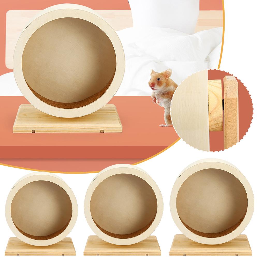 thumbnail image 3 of Wartleves 1 rueda silenciosa de madera para hámster, accesorios para animales pequeños, rueda de ejercicio AU, 3 of 7
