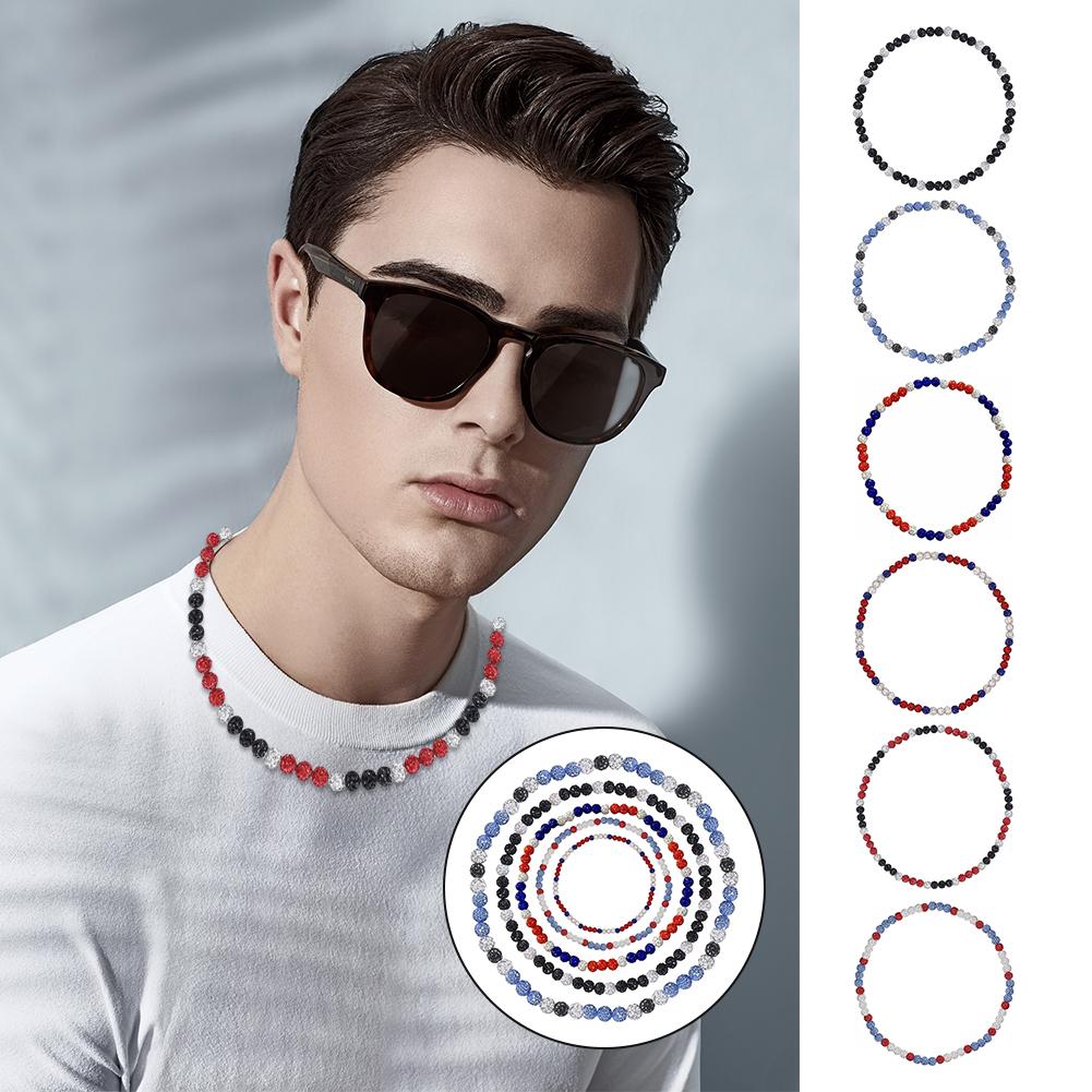 thumbnail image 3 of Wartleves Collar de bola de discoteca de arcilla de colores, collar de cuerda elástica, accesorio de disfraz, regalo≥, 3 of 7