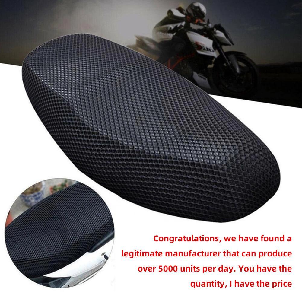 thumbnail image 3 of Wartleves Funda para asiento de motocicleta transpirable con diseño de panal de abeja para verano, ventilación, lote V7, 3 of 7