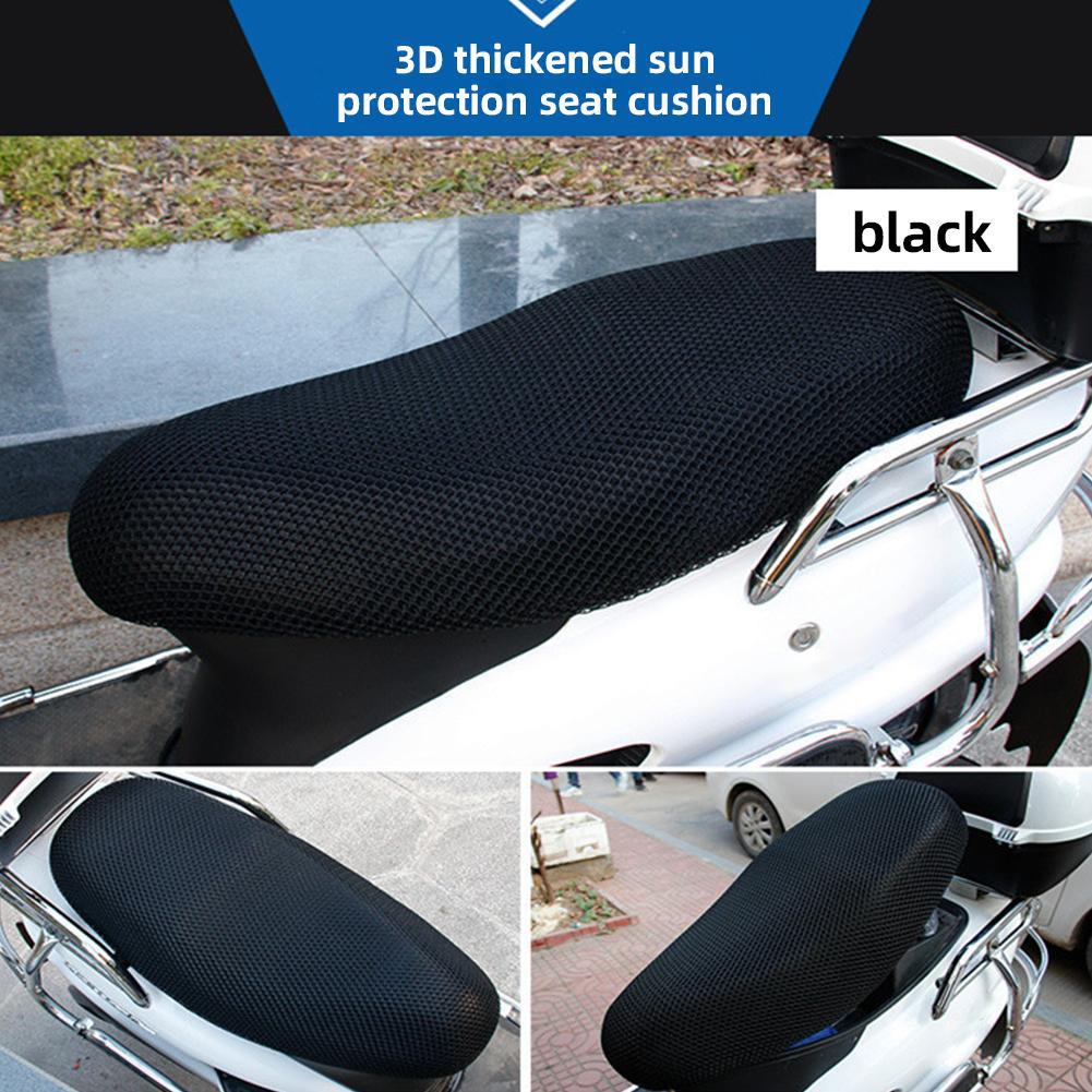 thumbnail image 2 of Wartleves Funda para asiento de motocicleta transpirable con diseño de panal de abeja para verano, ventilación, lote V7, 2 of 7
