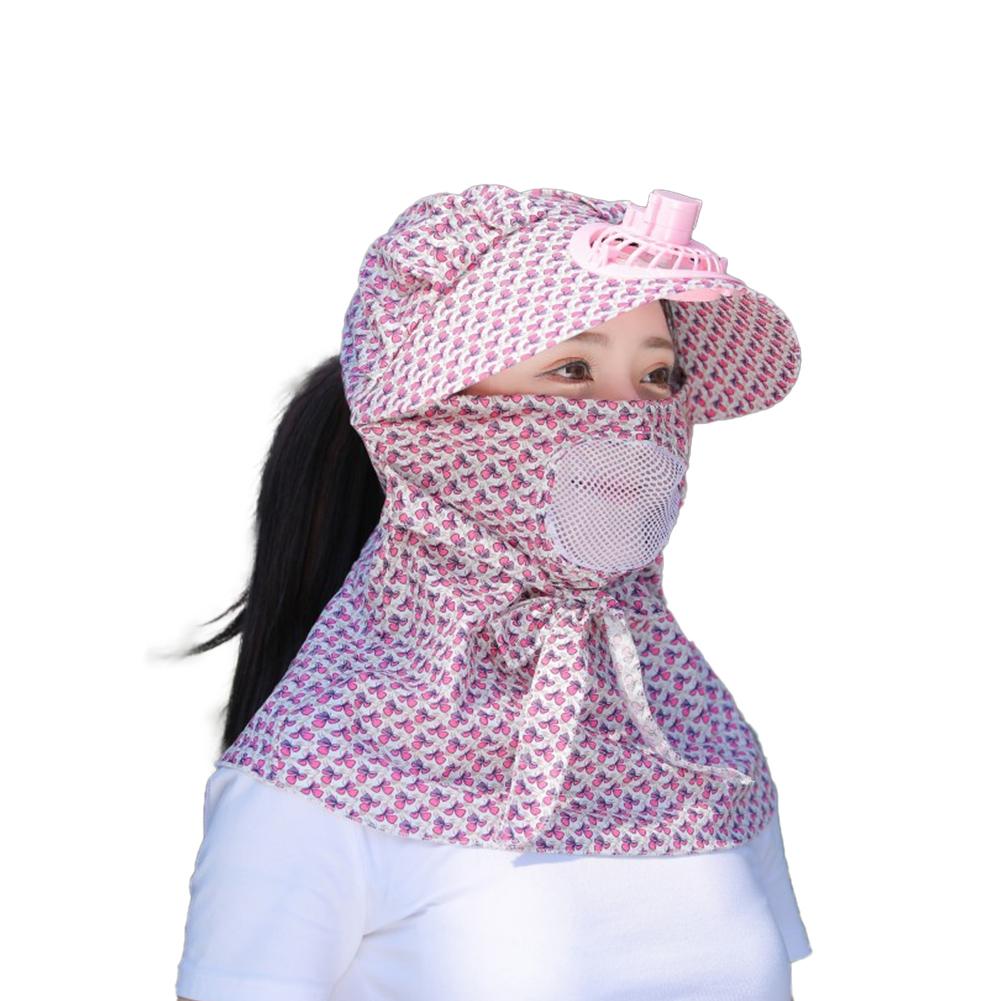 thumbnail image 5 of Ruifaya Gorra de protección solar con ventilador, sombrero para el sol para mujer, gorra para exteriores con cuello con solapa y protección UV, 5 of 7