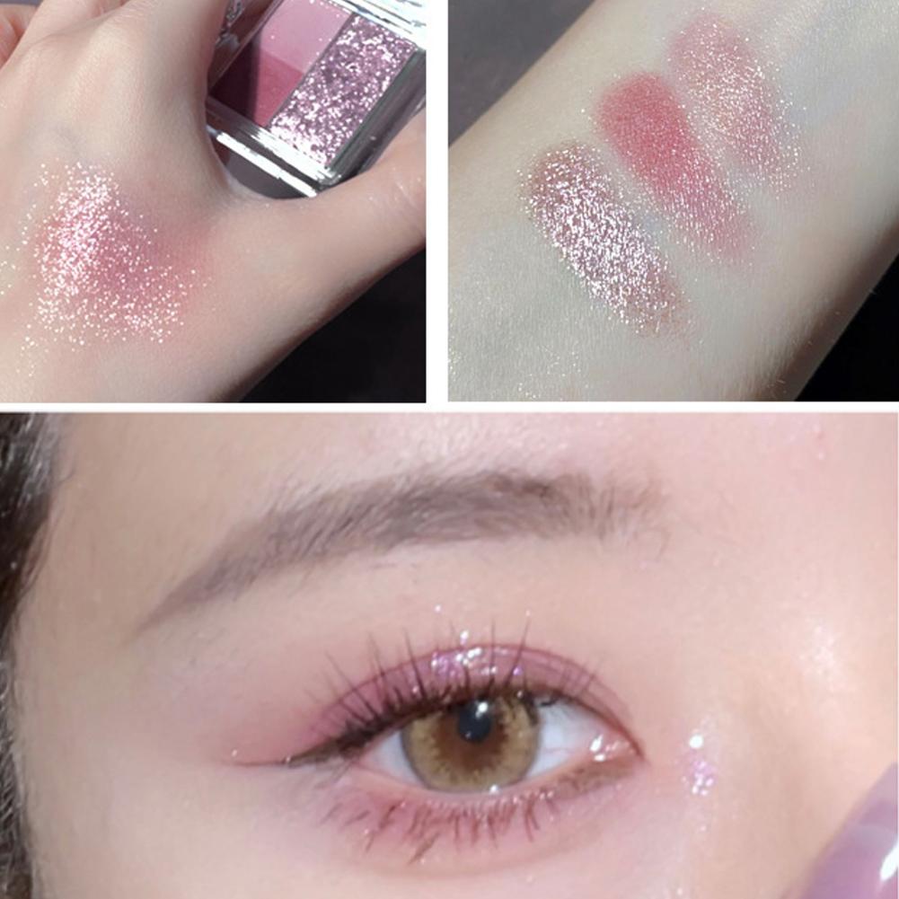 thumbnail image 3 of SGACAI Bandeja de sombras de ojos de 3/4 colores Bandeja de sombras de ojos Earth Pearl mate femeninas 5g ;`, 3 of 7