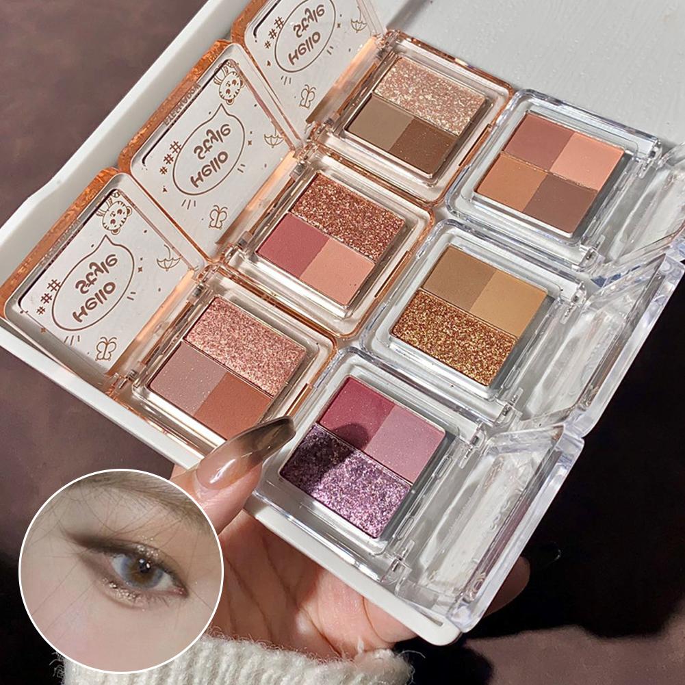 thumbnail image 2 of SGACAI Bandeja de sombras de ojos de 3/4 colores Bandeja de sombras de ojos Earth Pearl mate femeninas 5g ;`, 2 of 7