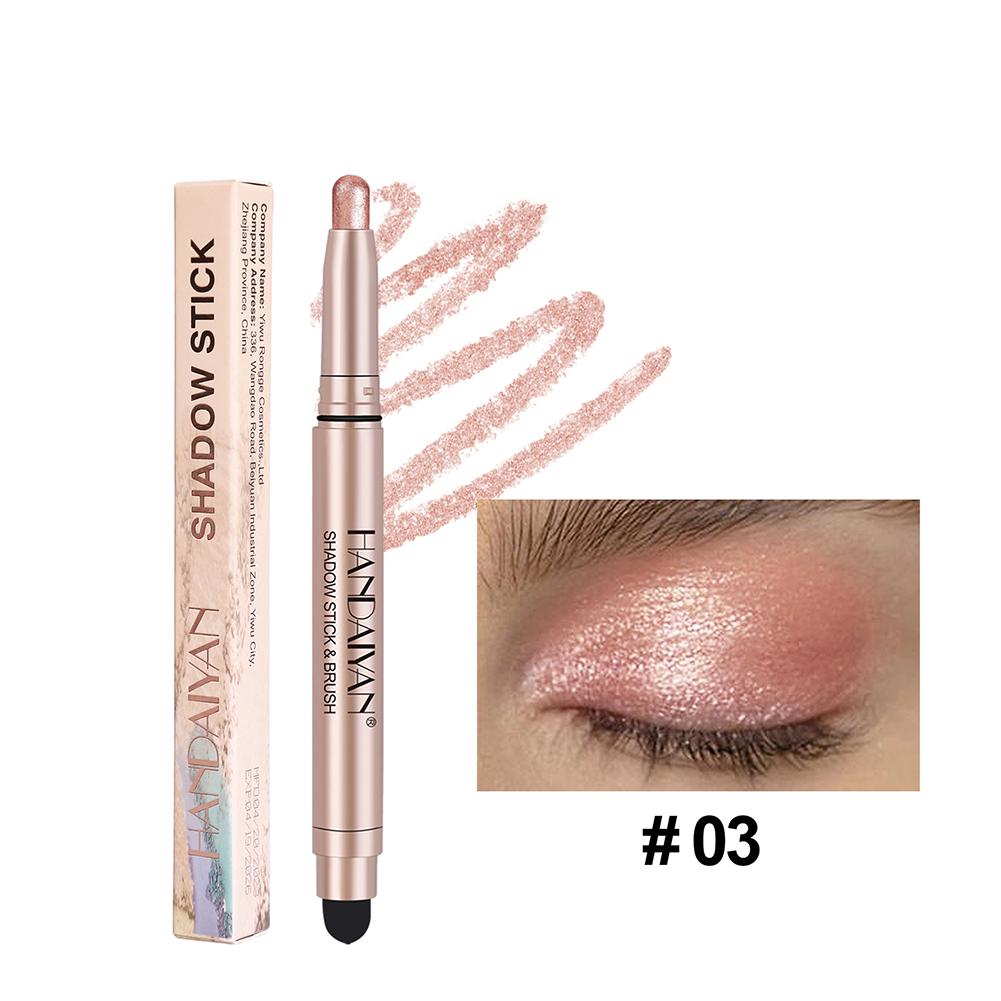 thumbnail image 4 of Wartleves Lápiz de sombra de ojos Lápiz de sombra de ojos de doble punta Lápiz iluminador brillante Pigmento D, 4 of 7
