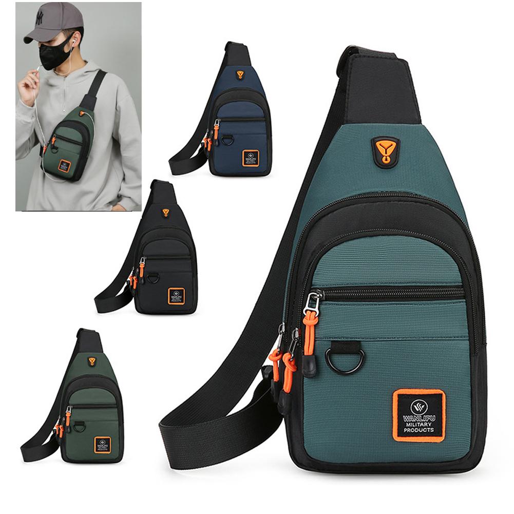 thumbnail image 2 of Ruifaya Bolso de pecho informal para hombre, bolso de hombro pequeño de nailon, cinturón para correr y andar en bicicleta, 2 of 7