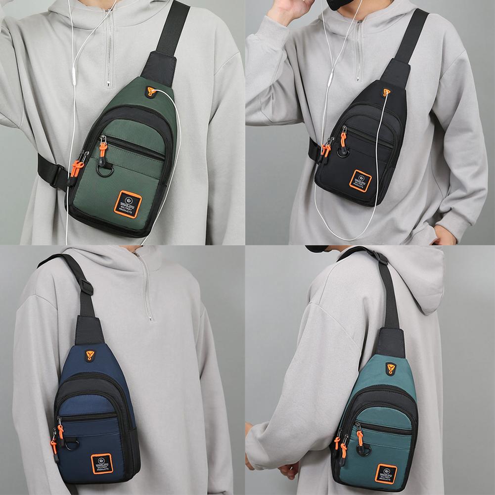 thumbnail image 3 of Ruifaya Bolso de pecho informal para hombre, bolso de hombro pequeño de nailon, cinturón para correr y andar en bicicleta, 3 of 7