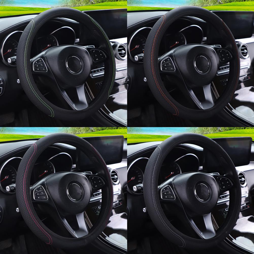 thumbnail image 2 of Ruifaya Fundas para volante de coche deportivo Funda de cuero antideslizante para volante de coche, 2 of 7