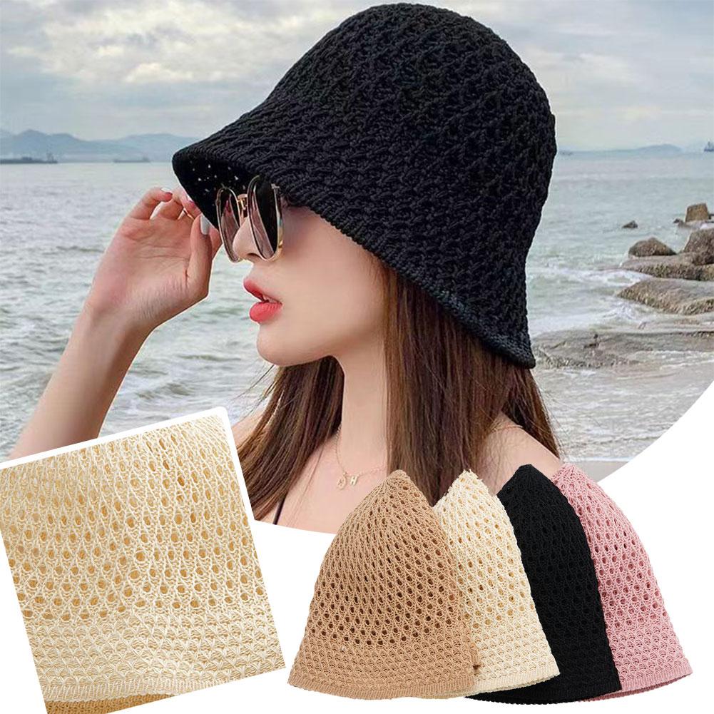 thumbnail image 3 of SGACAI Sombreros de verano de ala ancha flexibles Gorra de ala ancha plegable Cubo de paja Sol Playa R, 3 of 7