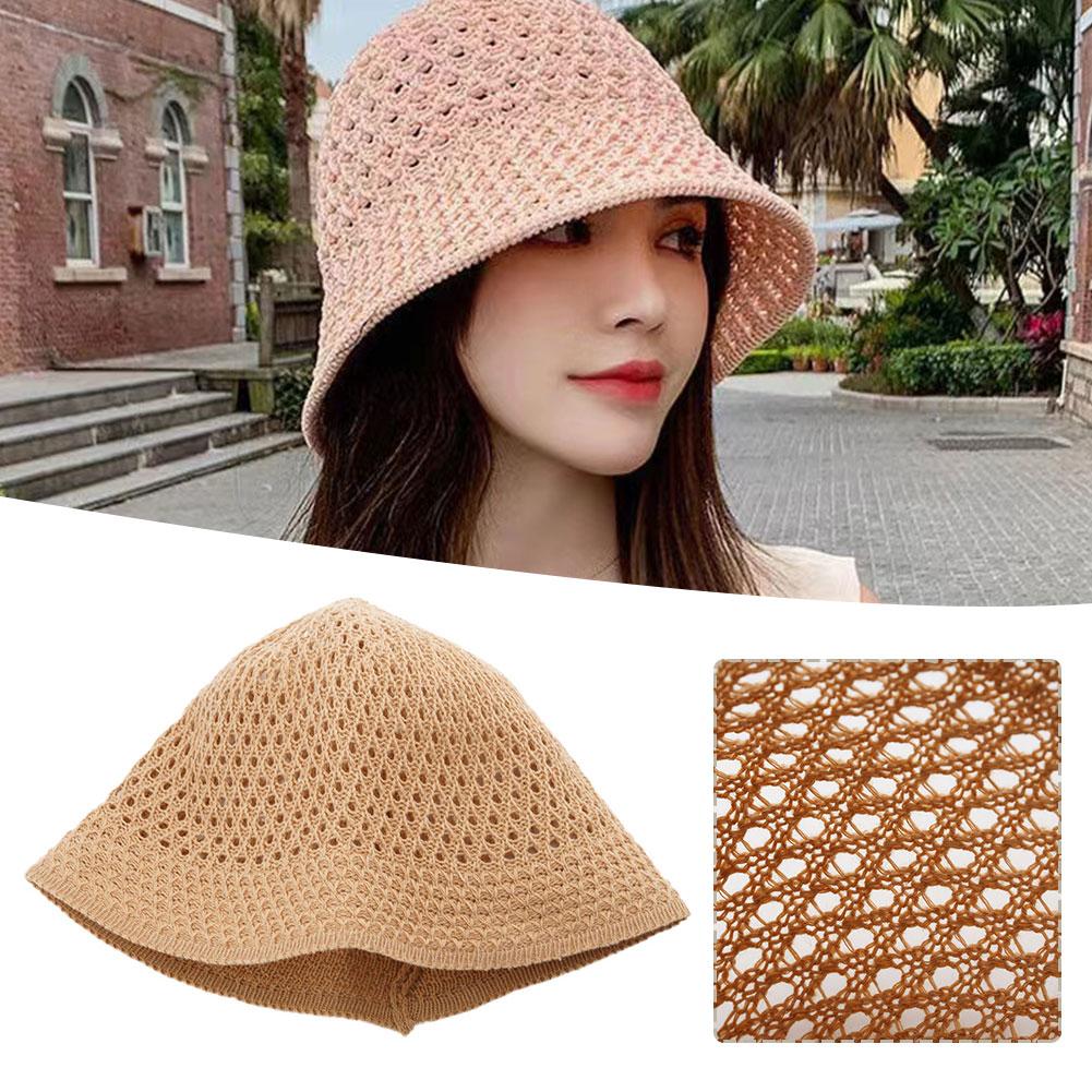 thumbnail image 4 of SGACAI Sombreros de verano de ala ancha flexibles Gorra de ala ancha plegable Cubo de paja Sol Playa R, 4 of 7