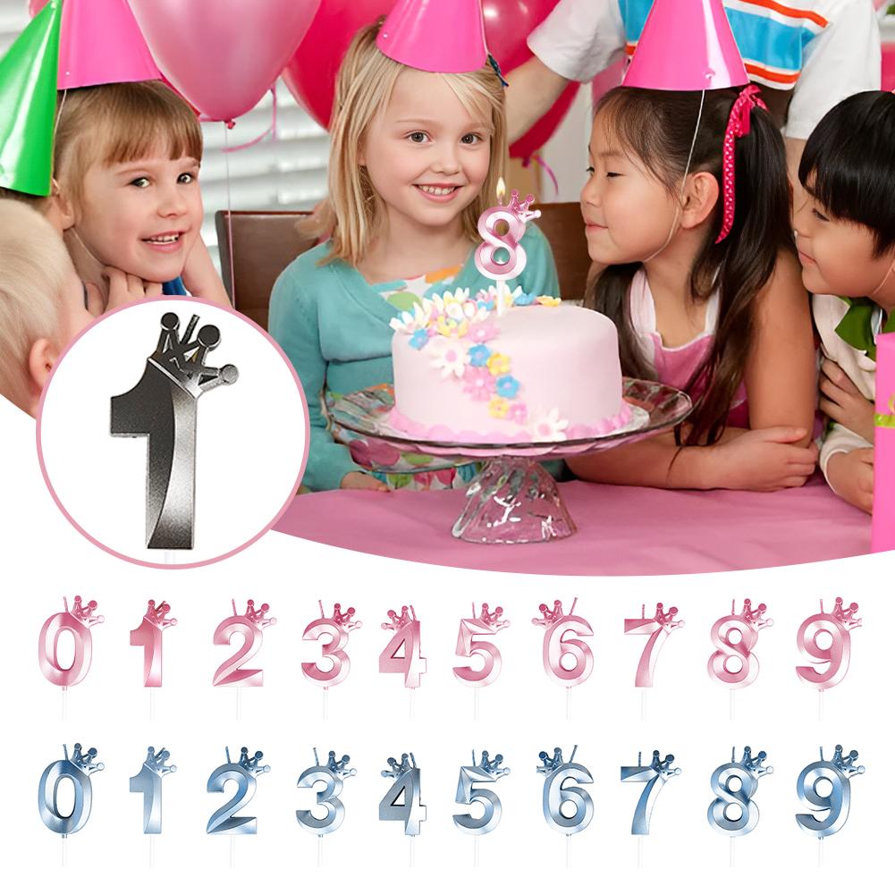 thumbnail image 3 of Ruifaya Velas de cumpleaños de lujo, velas con números en forma de corona, decoración para fiestas de cumpleaños G3C6. [, 3 of 7