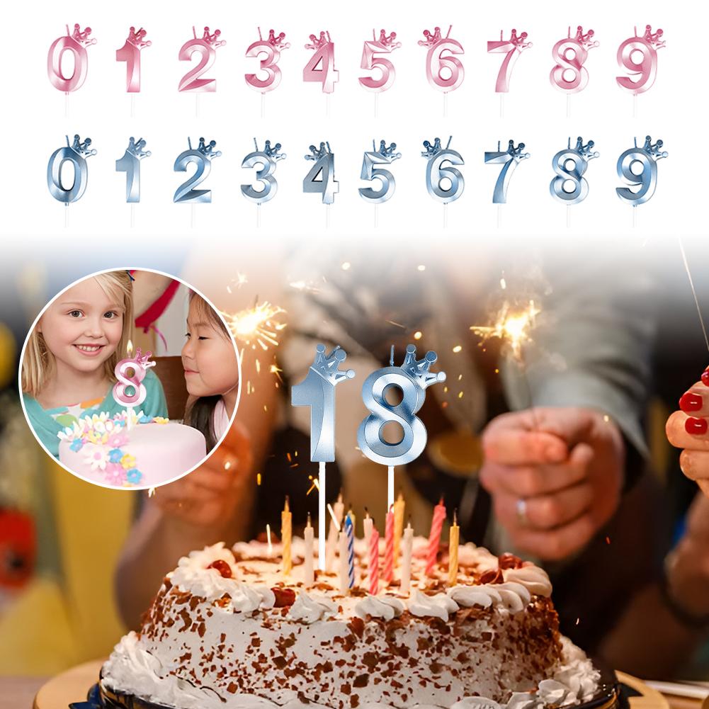 thumbnail image 2 of Ruifaya Velas de cumpleaños de lujo, velas con números en forma de corona, decoración para fiestas de cumpleaños G3C6. [, 2 of 7