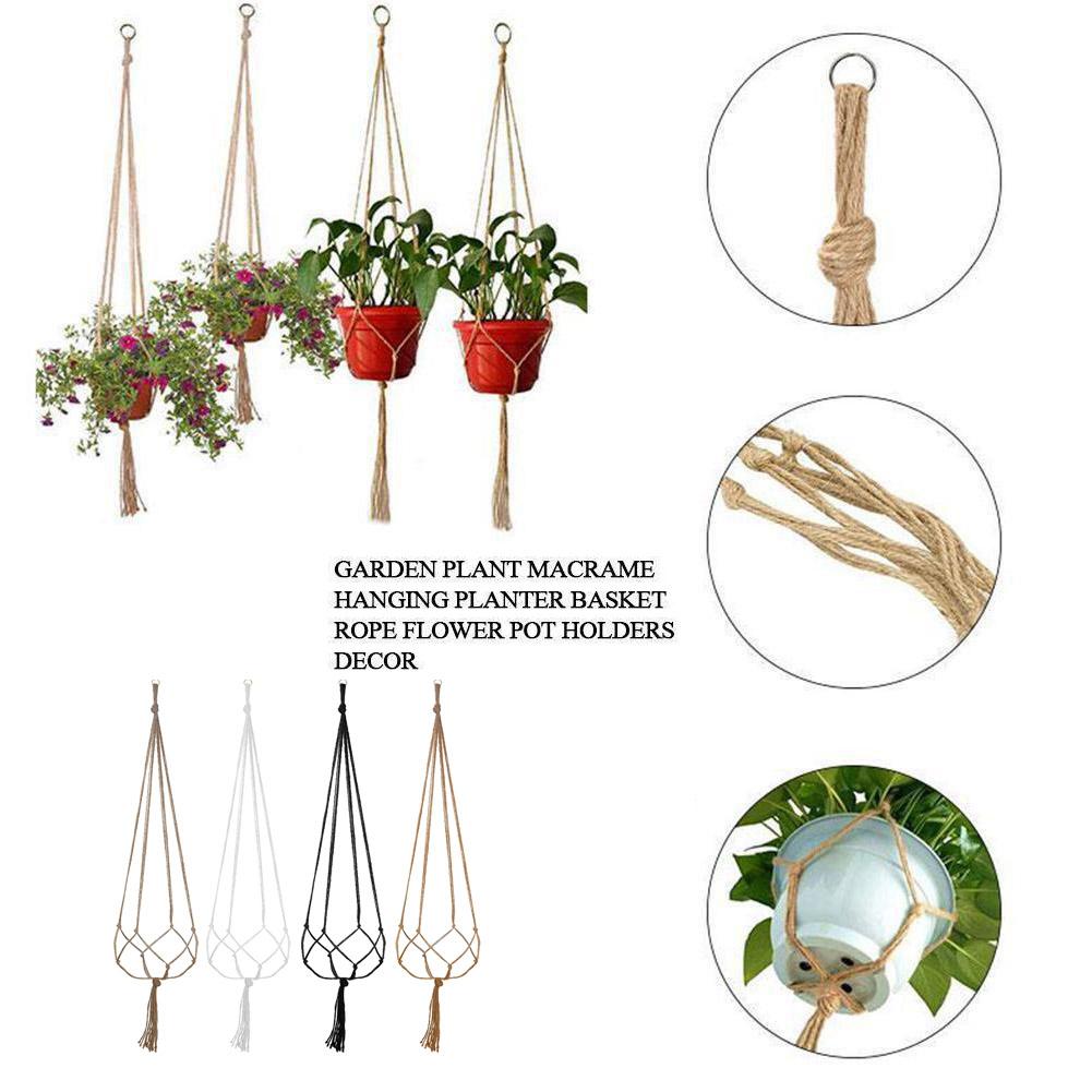 thumbnail image 4 of Ruifaya DTREELS Red colgante de cuerda para macetas, colgadores de plantas, soporte para plantas colgantes, para decoración interior y exterior, cesta colgante de macramé, 4 of 7